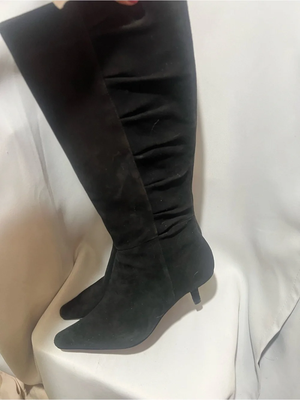 Bandolino Bodarwin Black Suede Leather Knee High Slouch Boots Women’s 7.5M